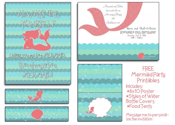 Mermaid Party Invitations Printable Free