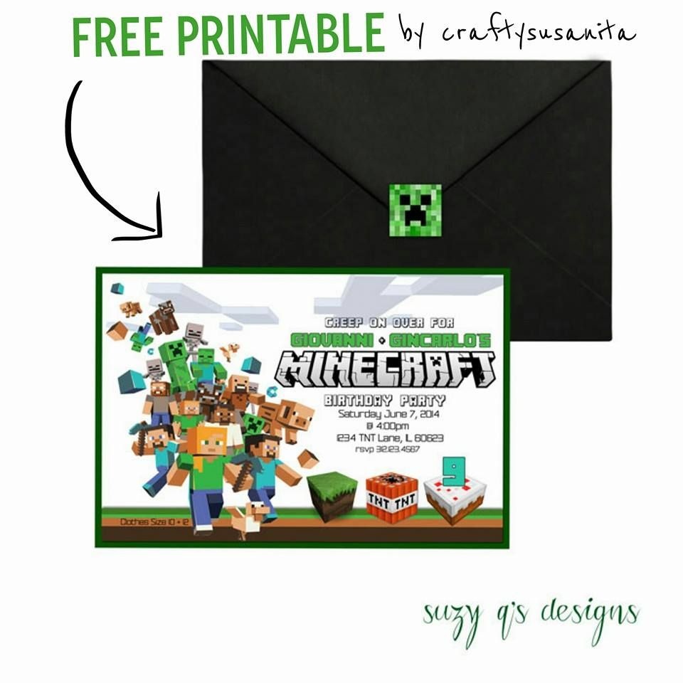 Free Minecraft Birthday Invitation Printable!!!! | Braylon&amp;#039;s 6Th - Free Printable Minecraft Invitations
