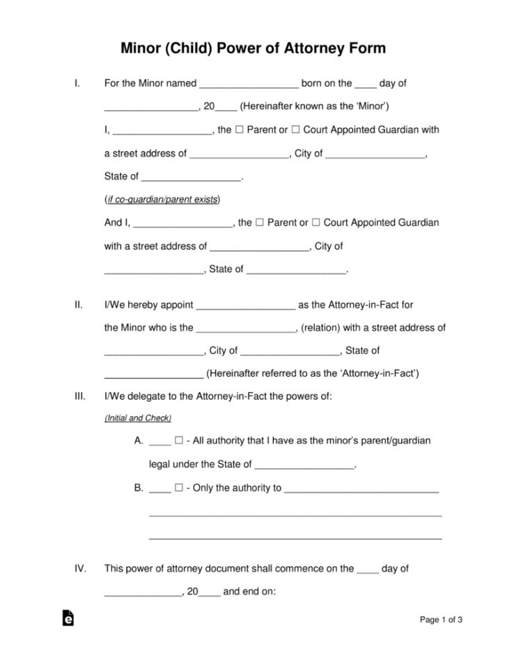 Free Printable Medical Power Of Attorney Forms