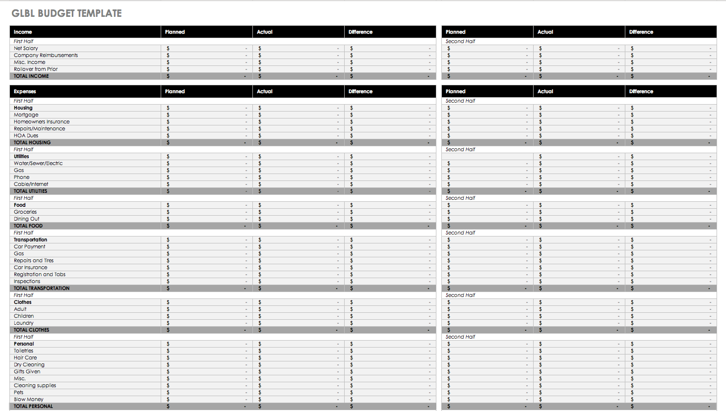 Free Monthly Budget Templates | Smartsheet - Free Printable Monthly Budget