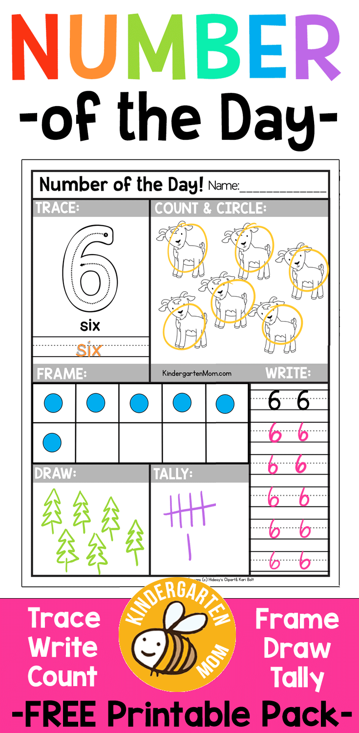 Free Number Of The Day Worksheets!! Free Printable Number Of The Day - Free Printable Number Of The Day Worksheets