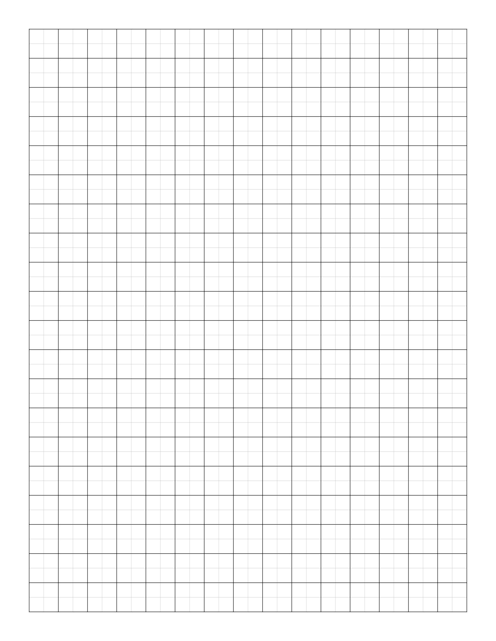 Half Inch Printable Grid Graph Paper