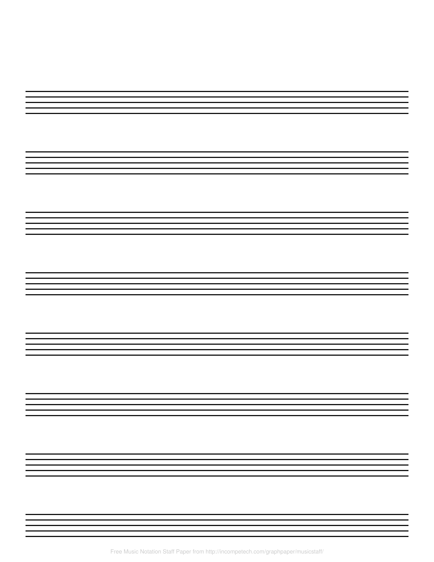 Free Online Graph Paper / Music Notation - Free Printable Blank Music Staff Paper