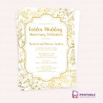 Free Pdf Template   Golden Wedding Anniversary Invitation Template   Free Printable 50Th Anniversary Cards