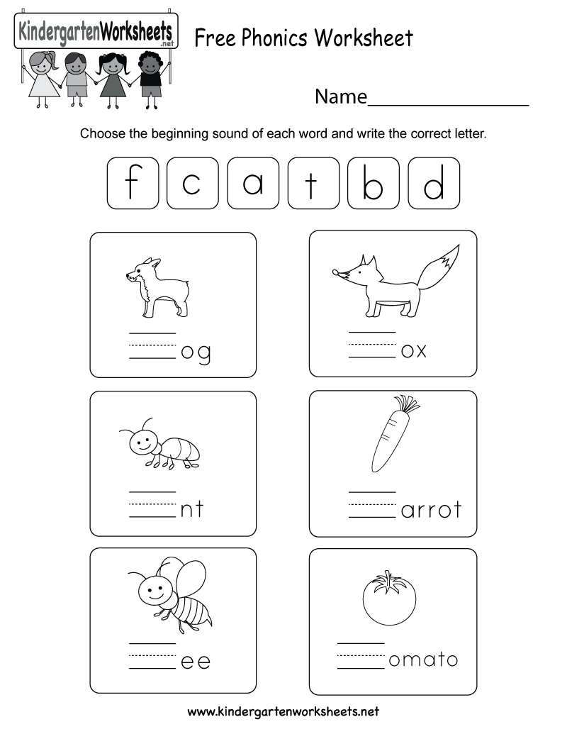 Free Phonics Worksheet - Free Kindergarten English Worksheet For Kids - Phonics Pictures Printable Free