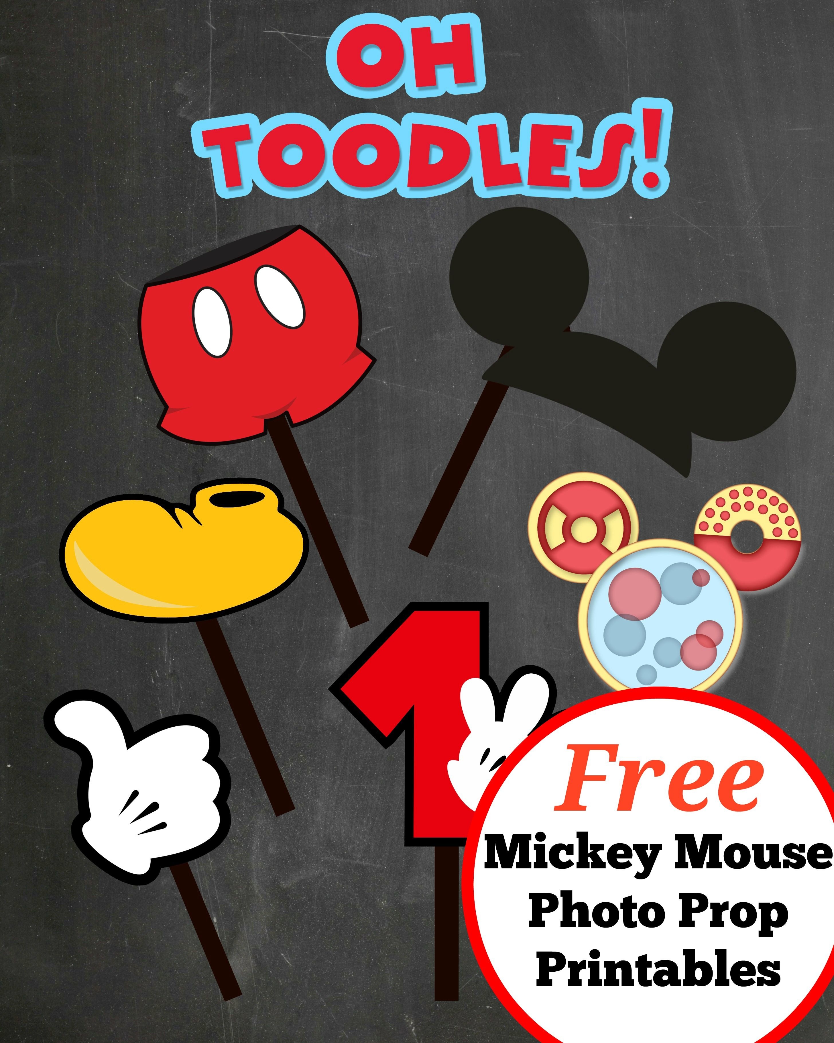 Free Photo Props Mickey Mouse Printable &amp;amp; Templates | 4Th Birthday - Free Printable Mickey Mouse Template