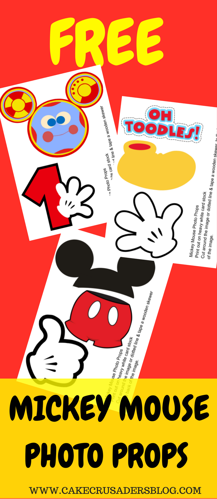 Free Photo Props Mickey Mouse Printable &amp;amp; Templates | Photo Booth - Free Mickey Mouse Printable Templates