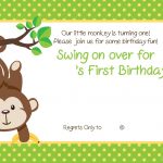 Free Printable 1St Monkey Birthday | Birthday Invitation For Kids   Jungle Theme Birthday Invitations Free Printable