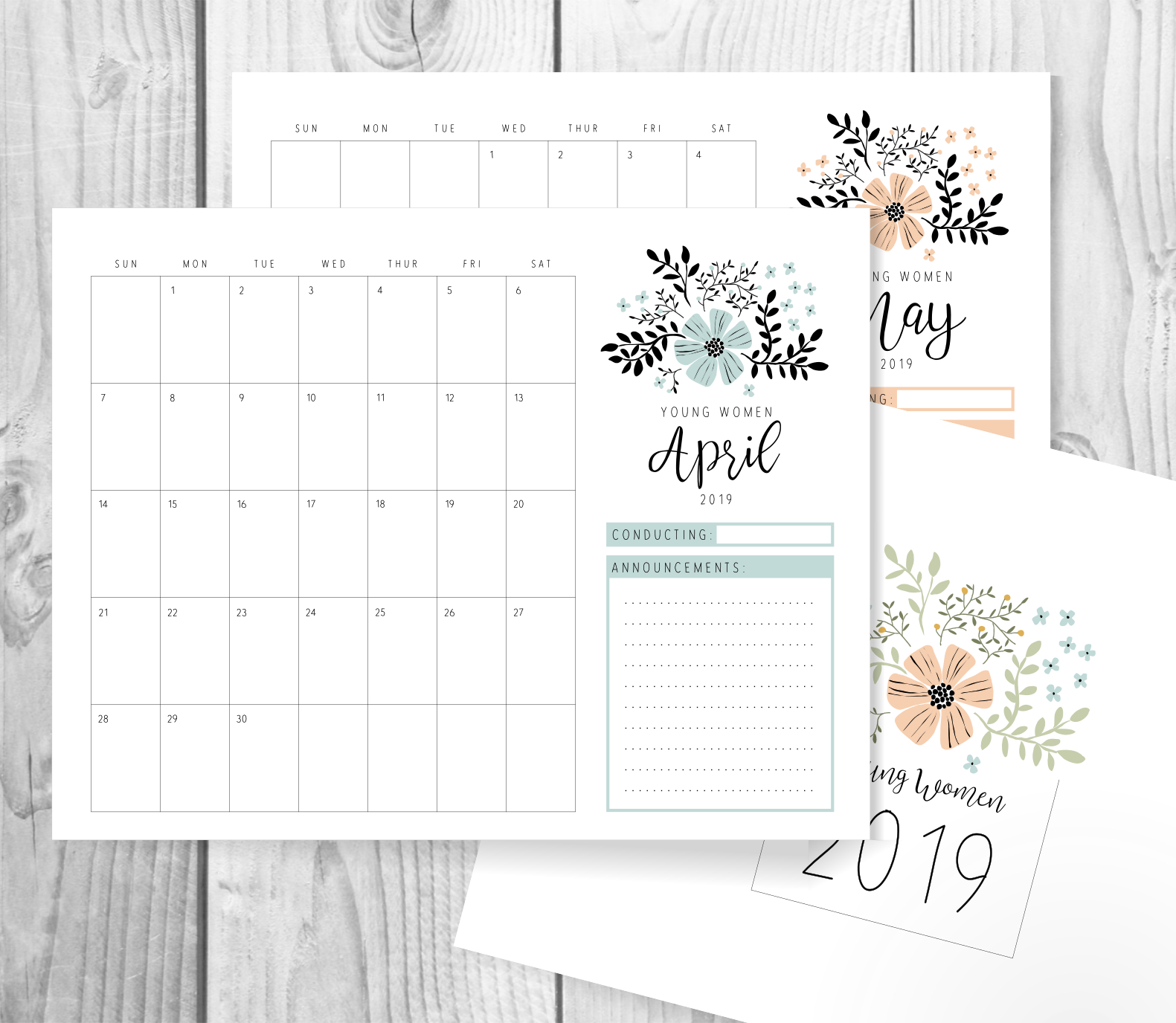 Free Printable 2019 Lds Young Women Calendar With A Space For - Free Printable Hoy Sheets
