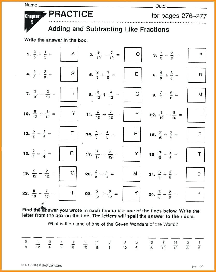 Free Printable 7Th Grade Math Worksheets Fractions Seventh Stirring - Free Printable 7Th Grade Math Worksheets