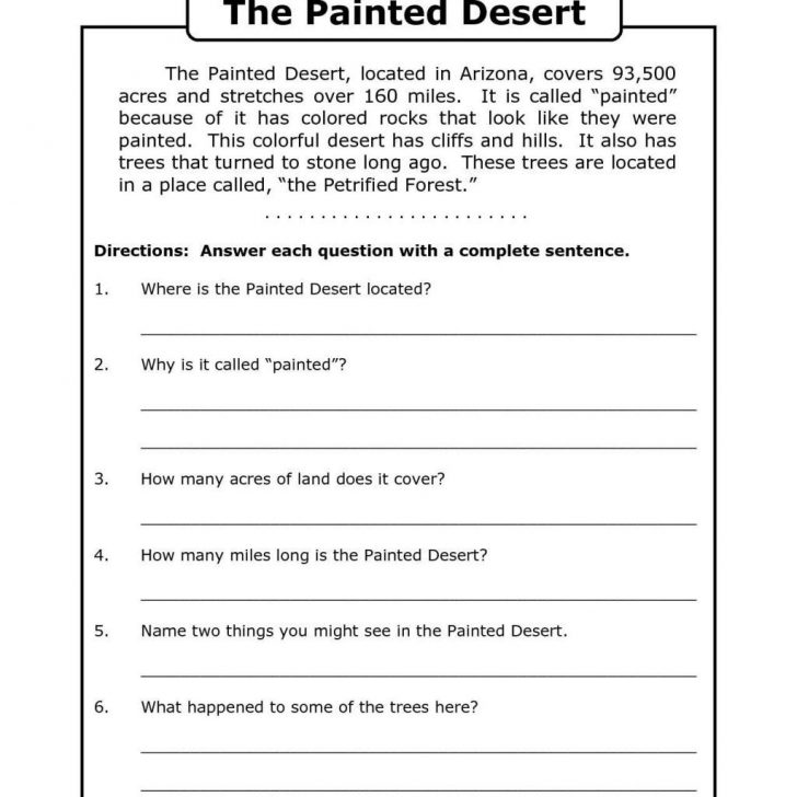 Free Printable English Comprehension Worksheets For Grade 4