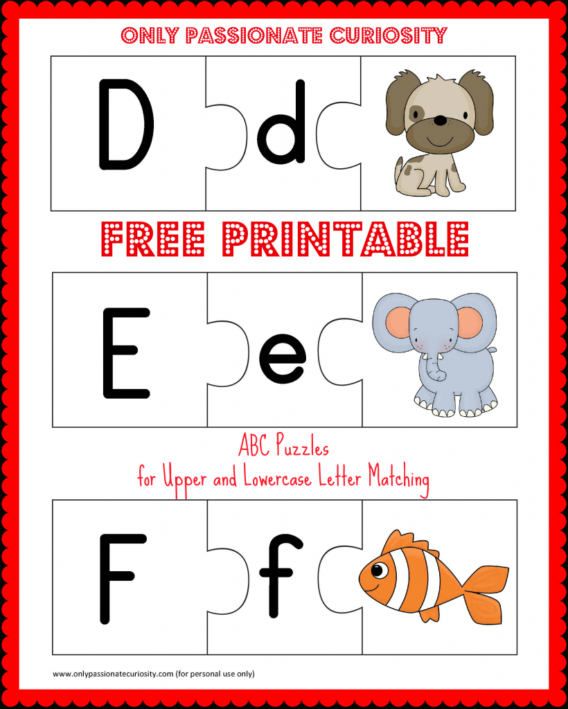 Free Printable Abc Puzzles: Upper And Lowercase Letter Matching - Free Printable Matching Cards