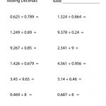 Free Printable Adding Decimals Worksheet For Sixth Grade – Free Printable Math Worksheets For 6Th Grade