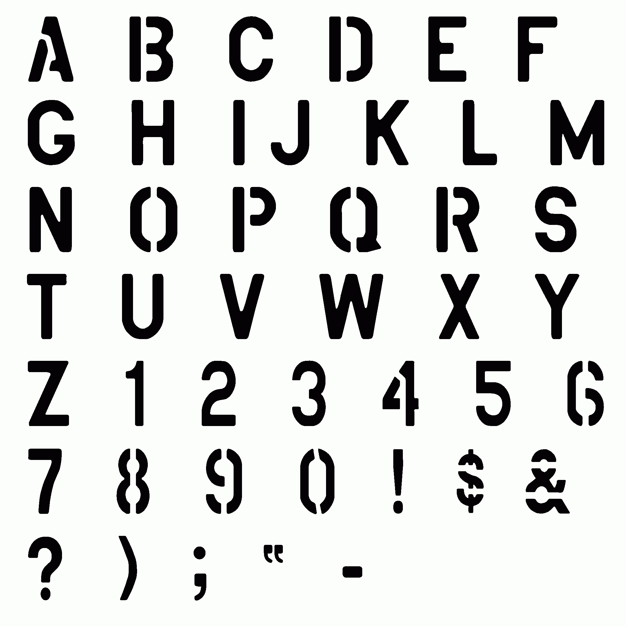 Free Printable Alphabet Stencils | View Image Design - View Stencil - Free Printable Fonts Stencils