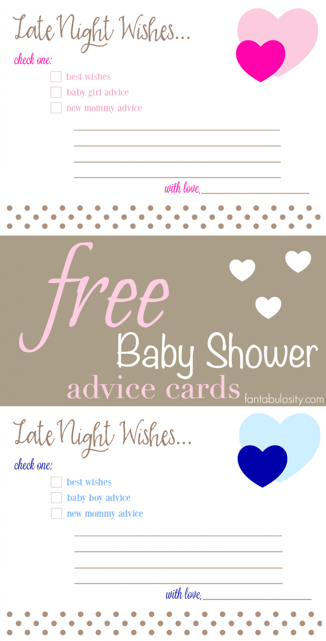 Free Printable Baby Shower Advice &amp;amp; Best Wishes Cards - Fantabulosity - Free Printable Baby Boy Cards