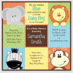 Free Printable Baby Shower Invitations | Stylish Jungle Animals   Jungle Theme Birthday Invitations Free Printable