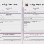 Free Printable Babysitter Notes | Camp Mommawatchi | Crafts And   Babysitter Notes Free Printable