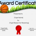 Free Printable Basketball Certificates | Customize Online   Basketball Participation Certificate Free Printable