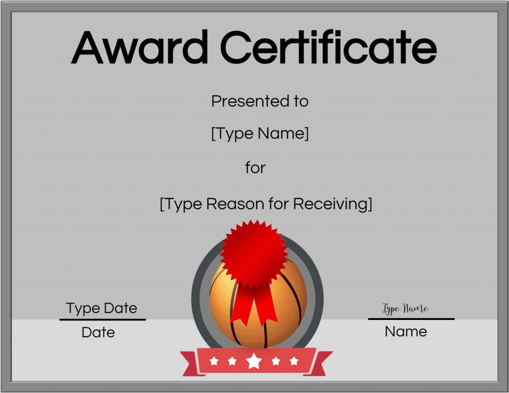 Free Printable Basketball Certificates | Customize Online - Basketball ...