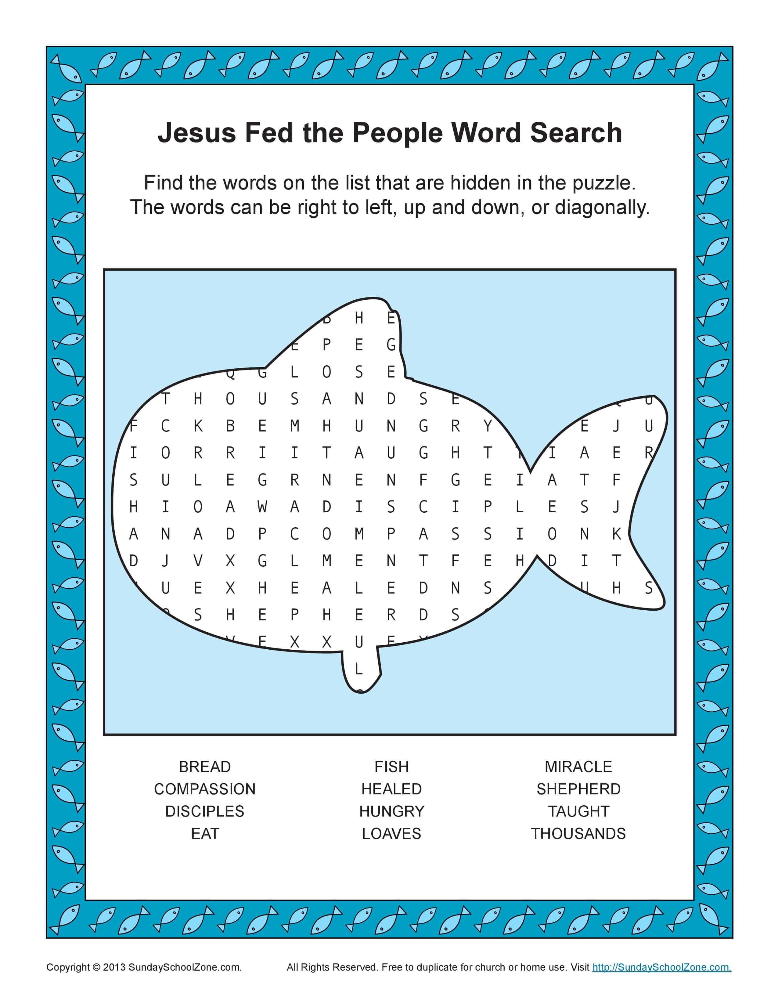 Free, Printable Bible Word Search Activities On Sunday School Zone - Christian Word Search Puzzles Free Printable