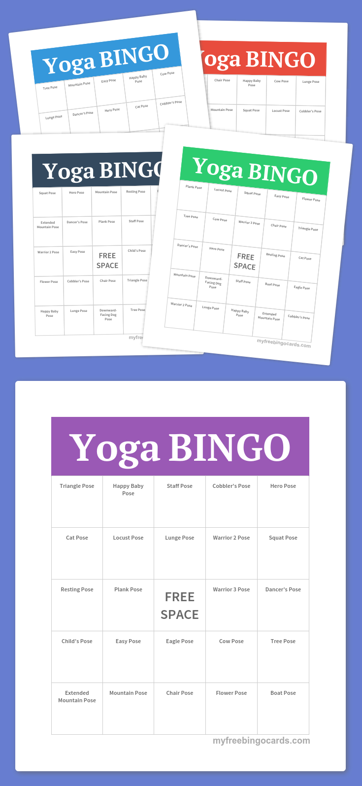 Free Printable Bingo Cards | Yoga Poses | Free Bingo Cards, Free - Free Bingo Patterns Printable