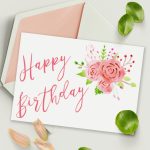 Free Printable Birthday Card With Watercolor Floral Design   Free Printable Birthday Cards For Mom