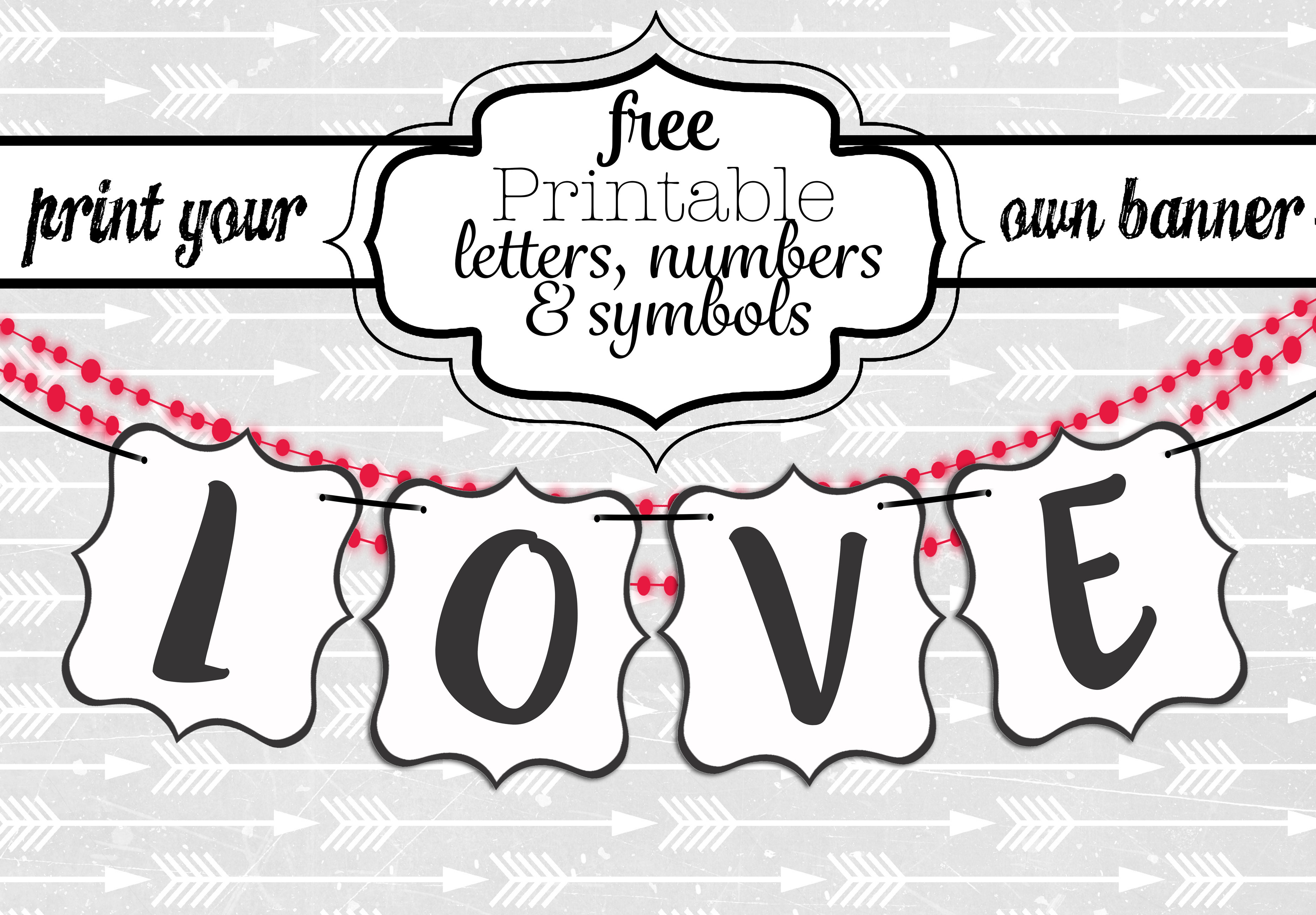 Free Printable Black And White Banner Letters | Diy Swank - Free Printable Banner Letters