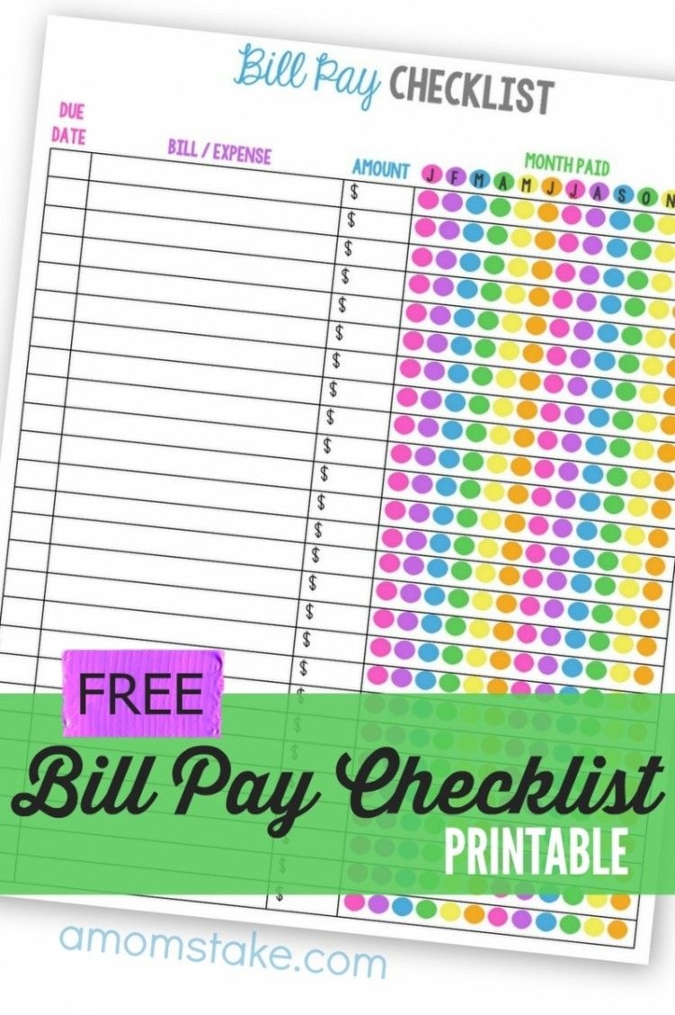Free Printable Budget Worksheet - Monthly Bill Payment Checklist - Free Printable Monthly Bill Payment Worksheet