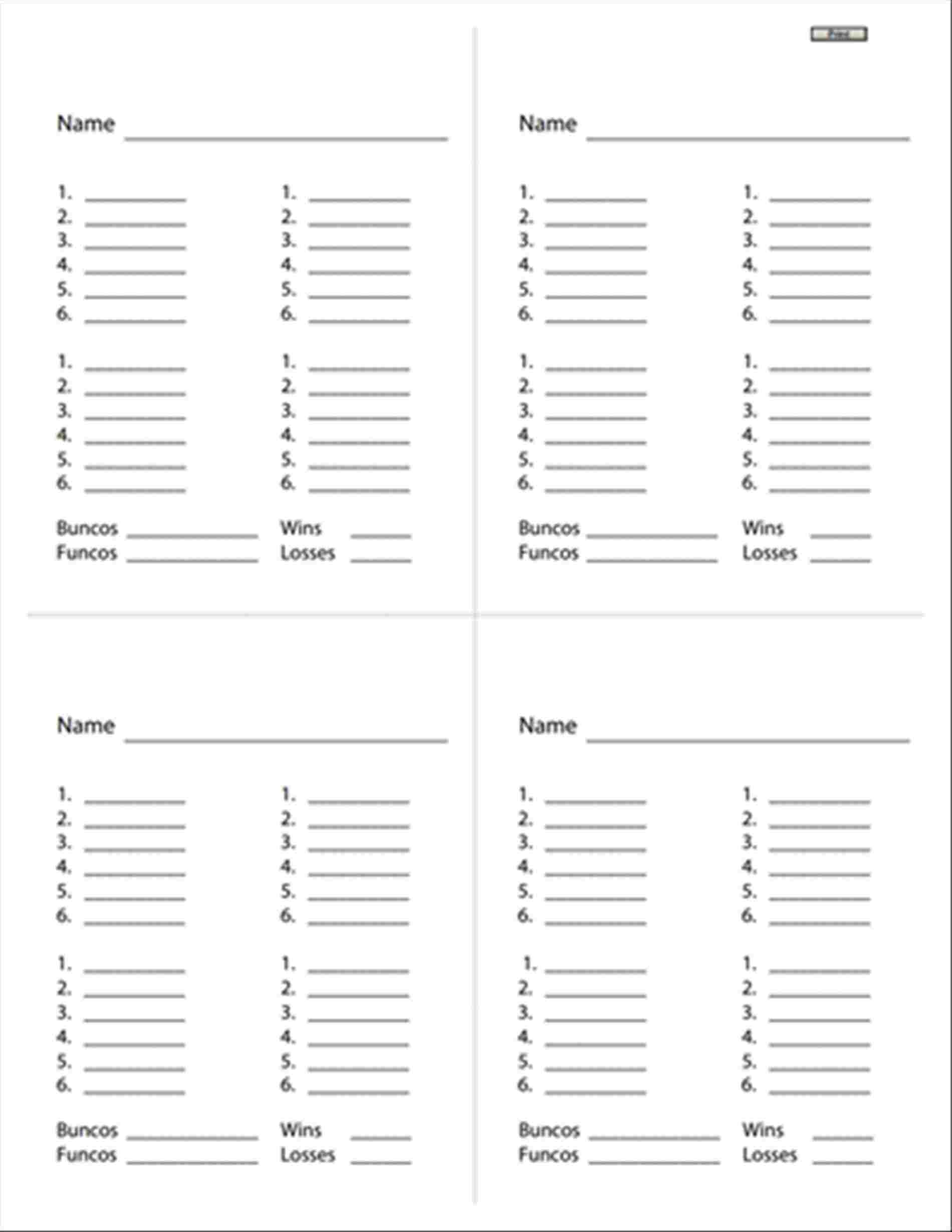 Free Printable Halloween Bunco Score Sheets Free Printable A to Z