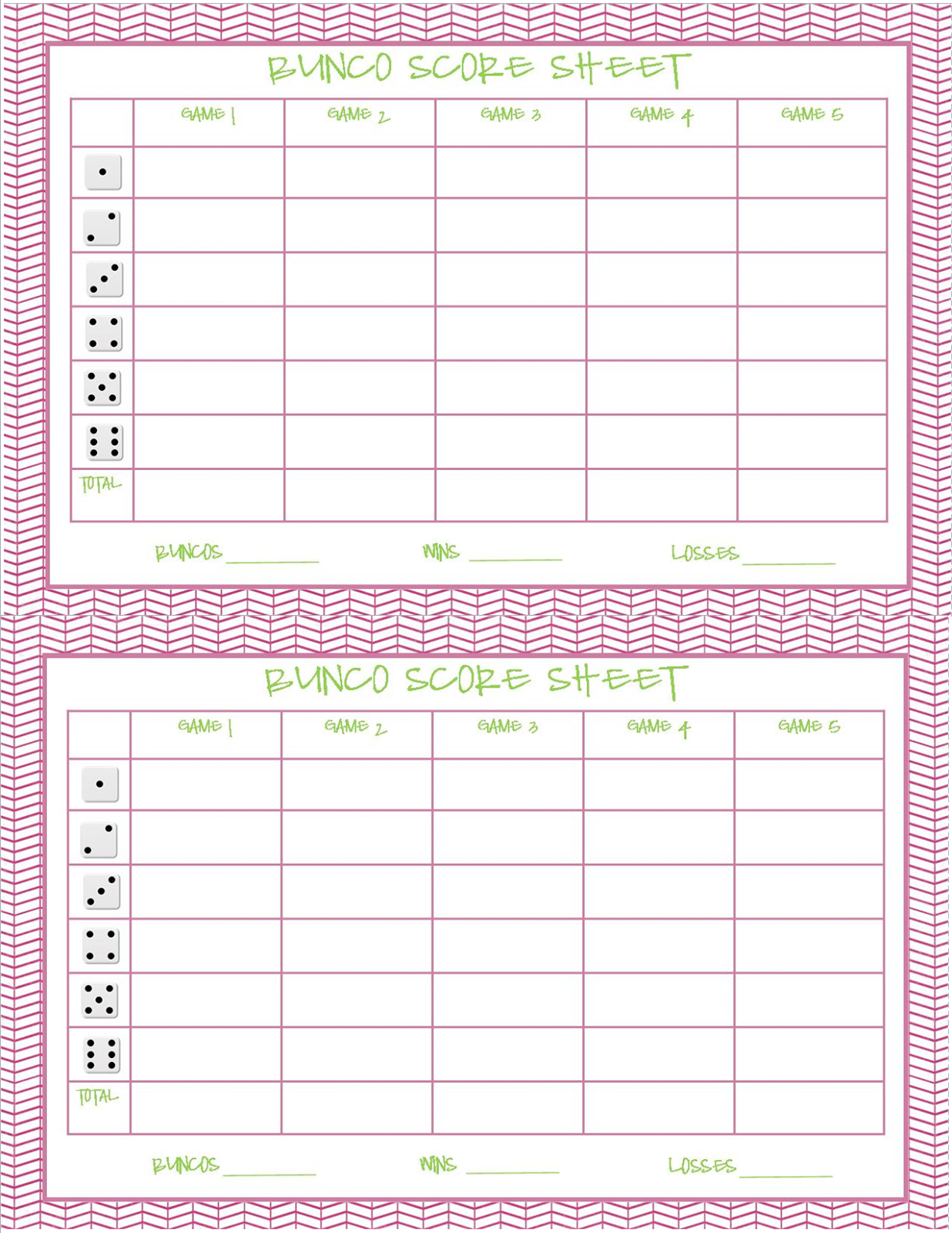 Free Printable Bunco Score Sheets Printable Free Templates Download