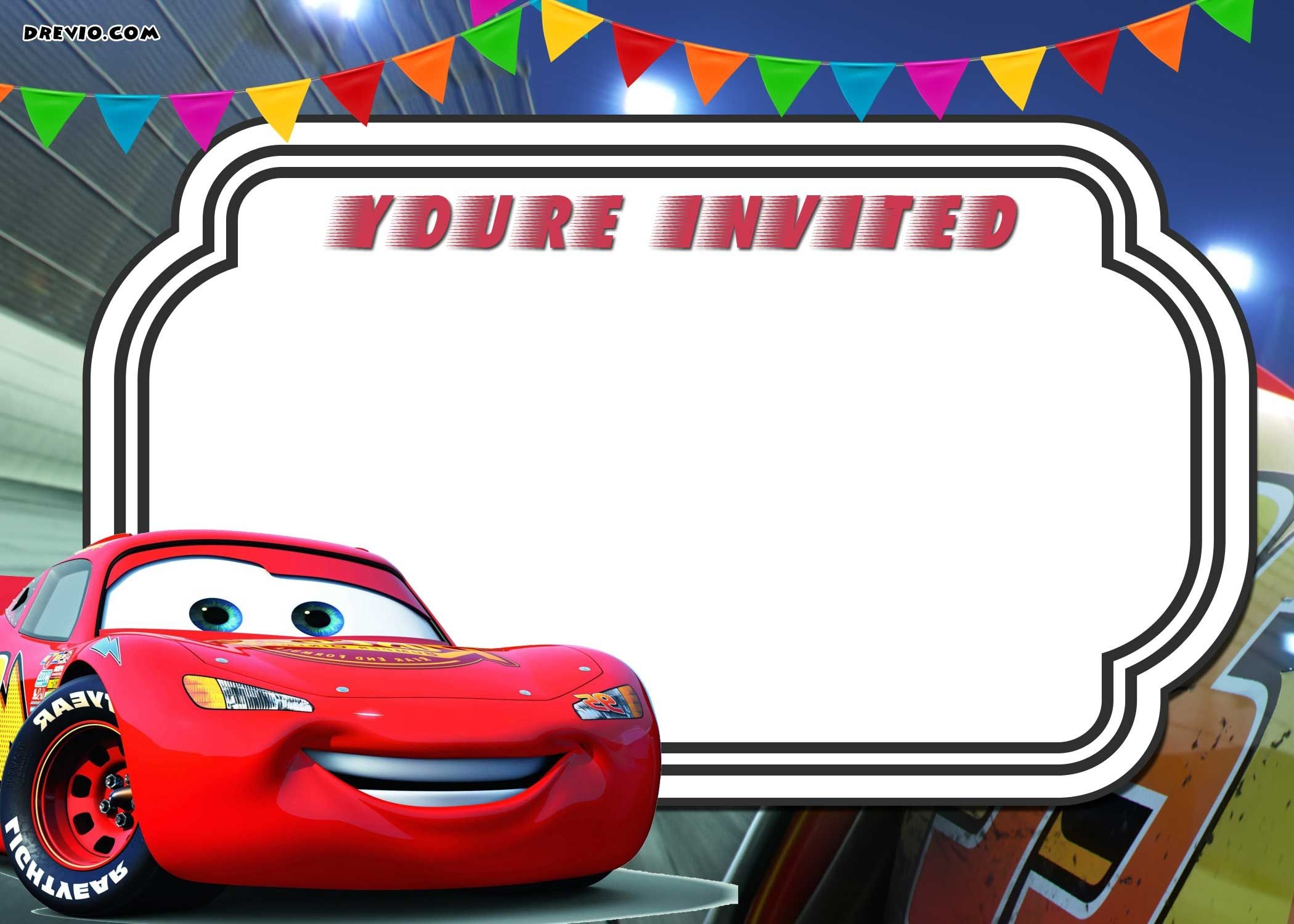 Free Printable Cars 3 Lightning Mcqueen Invitation Template | Go - Free Printable Birthday Invitations Cars Theme
