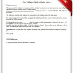 Free Printable Child Visitation Rights, Viiolation Notice | Sample   Free Printable Child Custody Papers