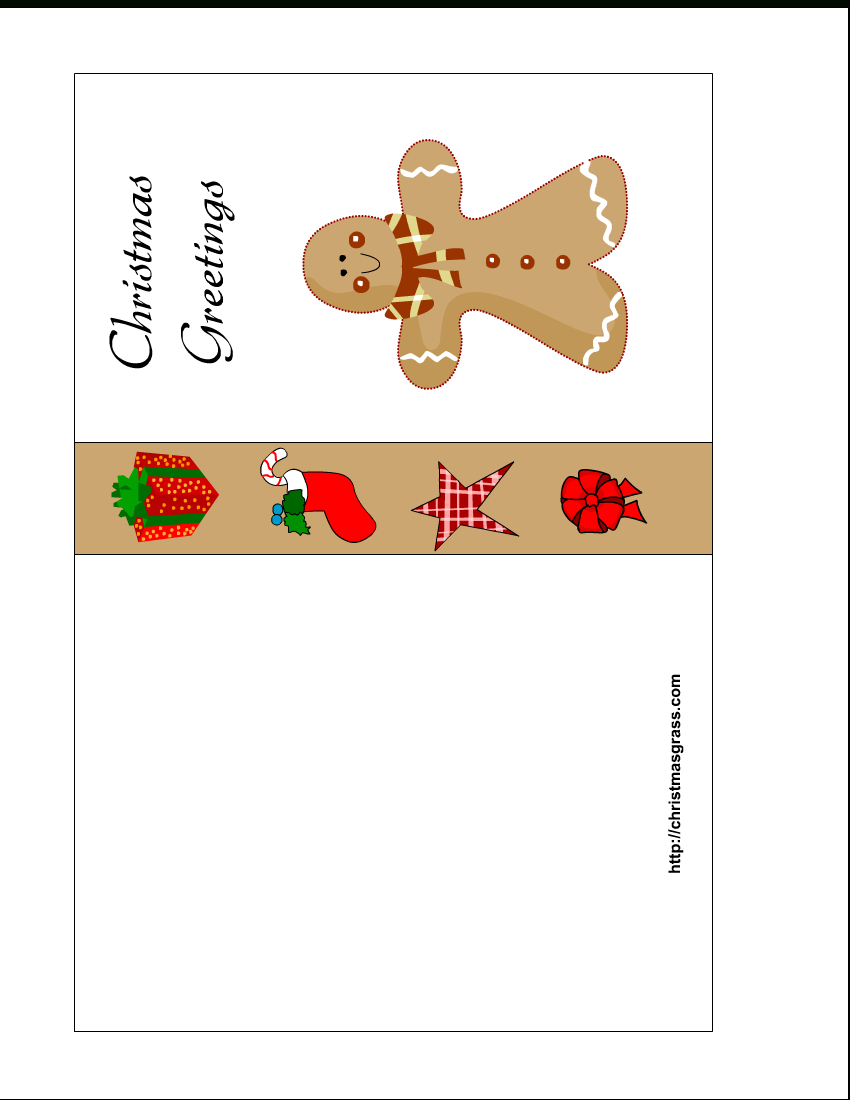 Free Printable Christmas Card With Gingerbread Man - Free Printable Happy Holidays Greeting Cards