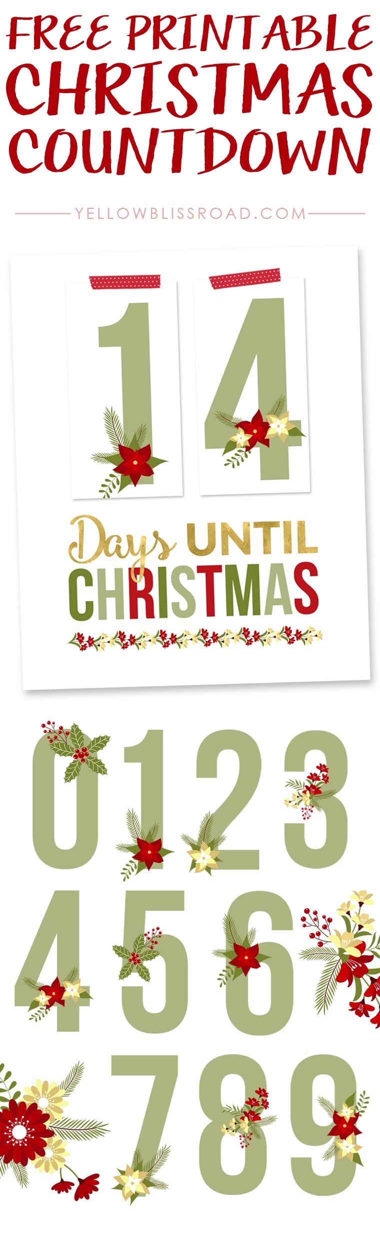 Free Printable Christmas Countdown - Yellow Bliss Road - Free Printable Christmas Photo Collage