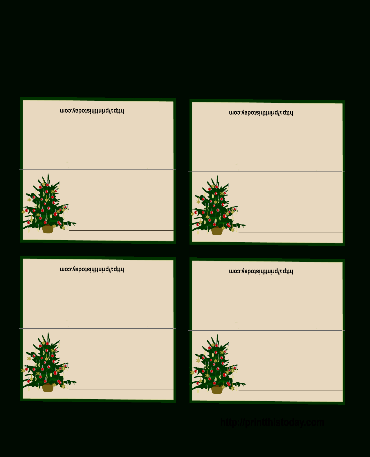 Free Printable Christmas Tree Place Cards | *+* Free Holiday - Christmas Table Name Cards Free Printable