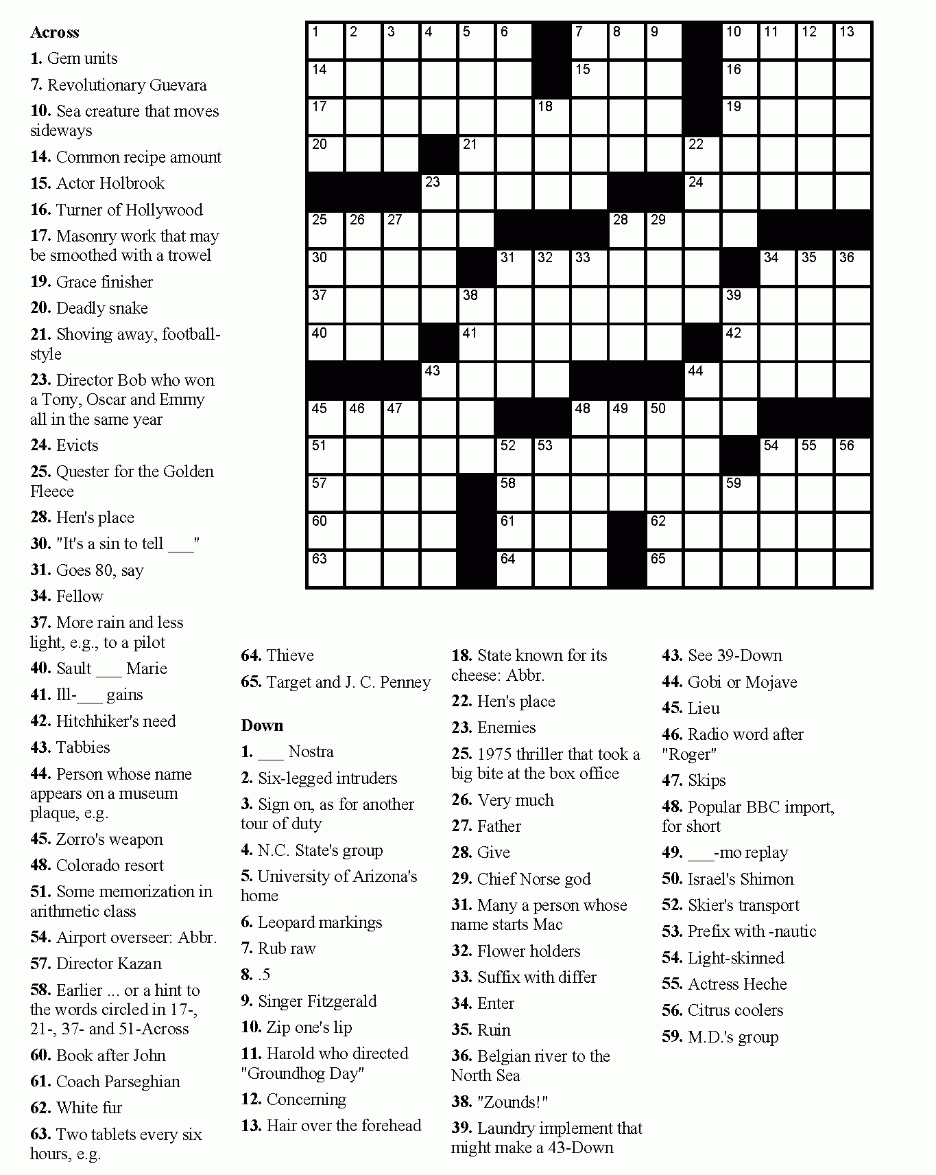 Free Printable Crossword Puzzles Easy For Adults | My Board | Free - Free Printable Crossword Puzzles For Adults
