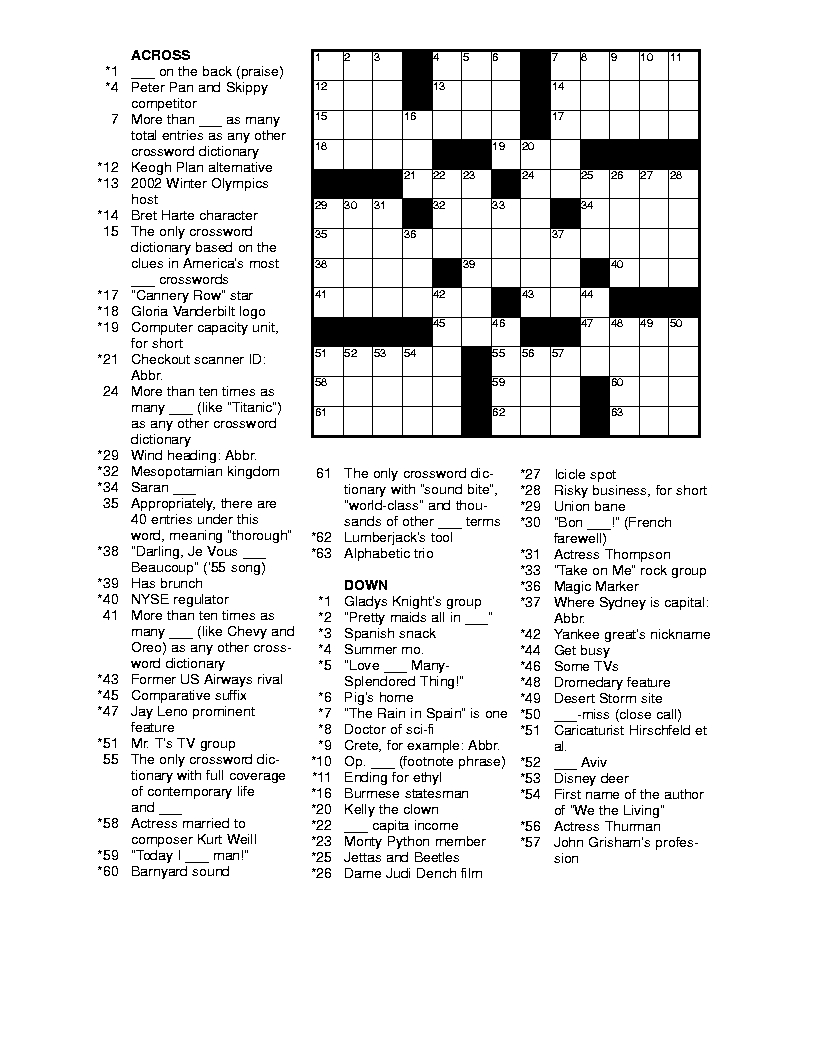 Free Printable Crossword Puzzles For Adults | Puzzles-Word Searches - Free Printable Puzzles For Adults