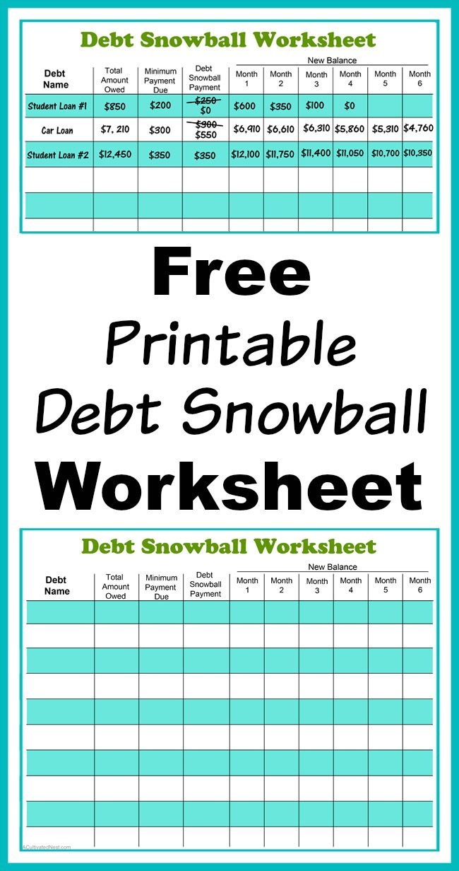 Free Printable Debt Snowball Worksheet Free Printable A To Z