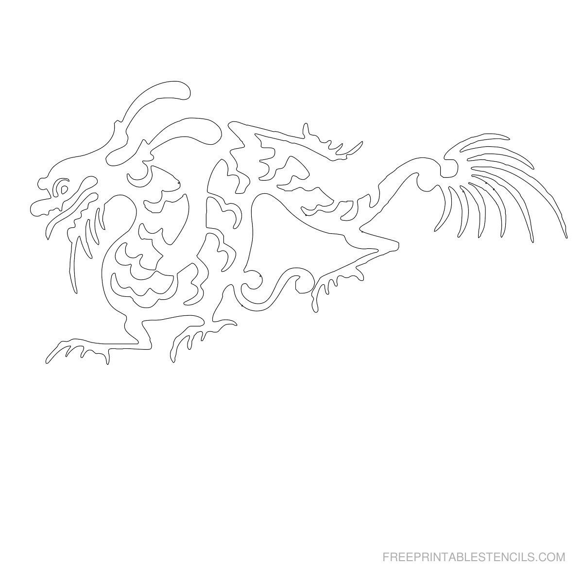 Free Printable Dragon Stencil A | Crafts To Try | Stencils - Free Printable Dragon Stencils