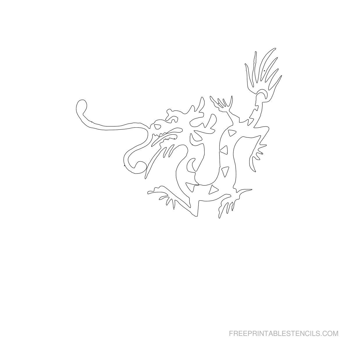Free Printable Dragon Stencil C | Crafts To Try | Stencils - Free Printable Dragon Stencils