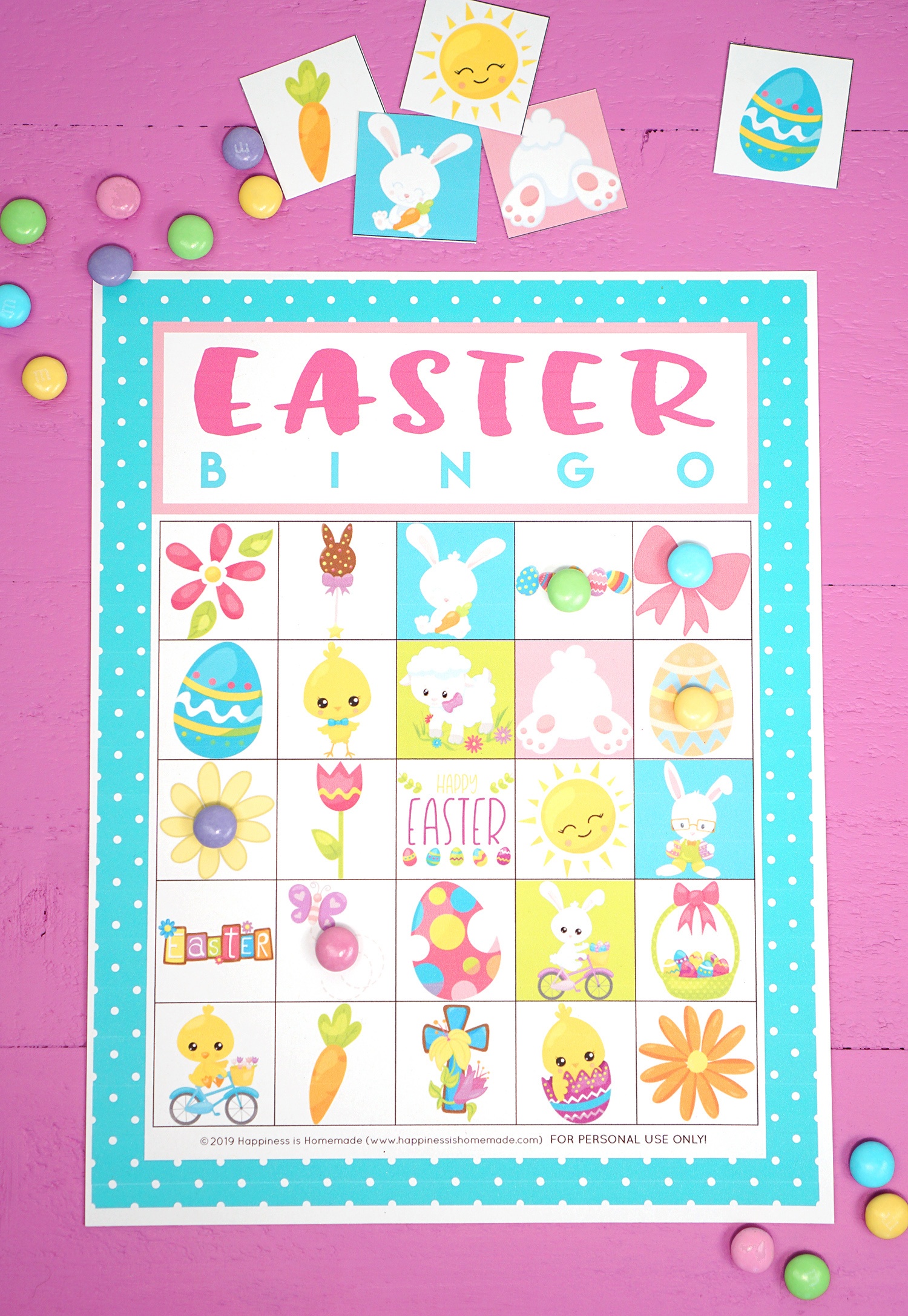 Free Printable Easter Bingo Game Cards - Happiness Is Homemade - Free Printable Easter Cards