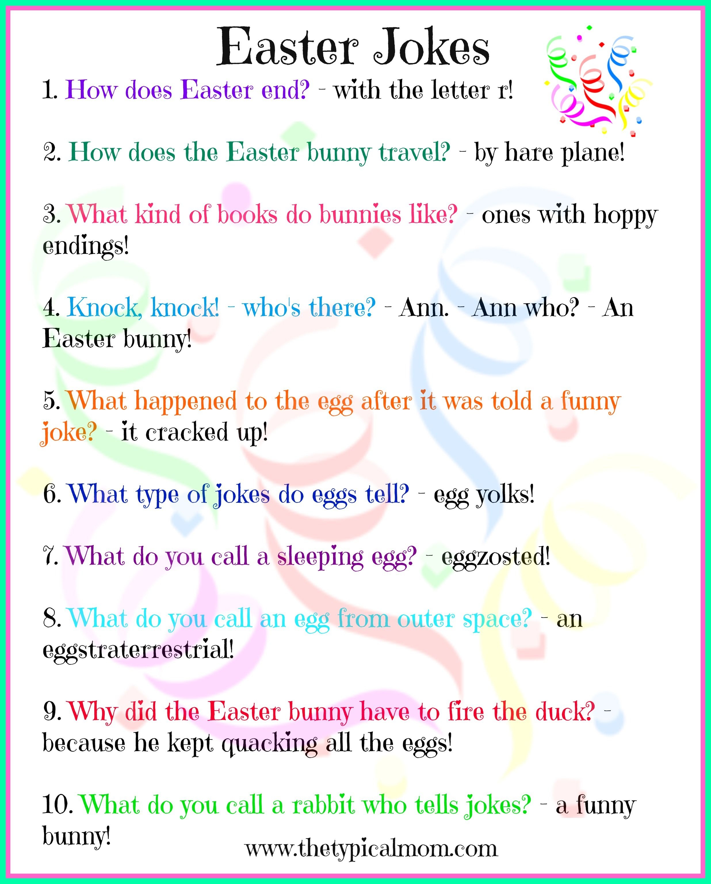 Free Printable Easter Jokes For Kids! Kids Love Jokes And Here Are - Free Printable Jokes For Adults