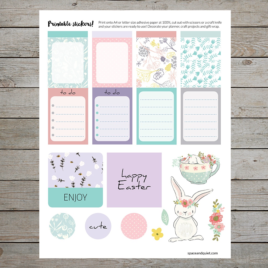 Free Printable Easter Stickers For Planners, Gift Wrapping And Craft - Free Printable Easter Stationery