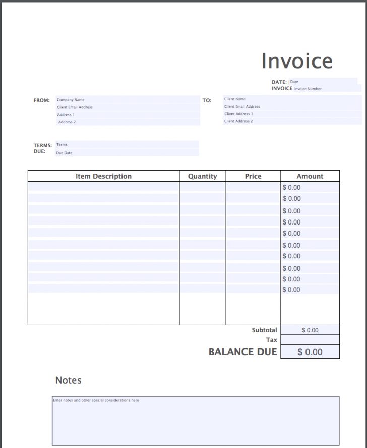 Free Printable Invoices
