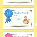 Free Printable Editable Reading Award Certificates … | First Grade   Free Printable Certificates And Awards