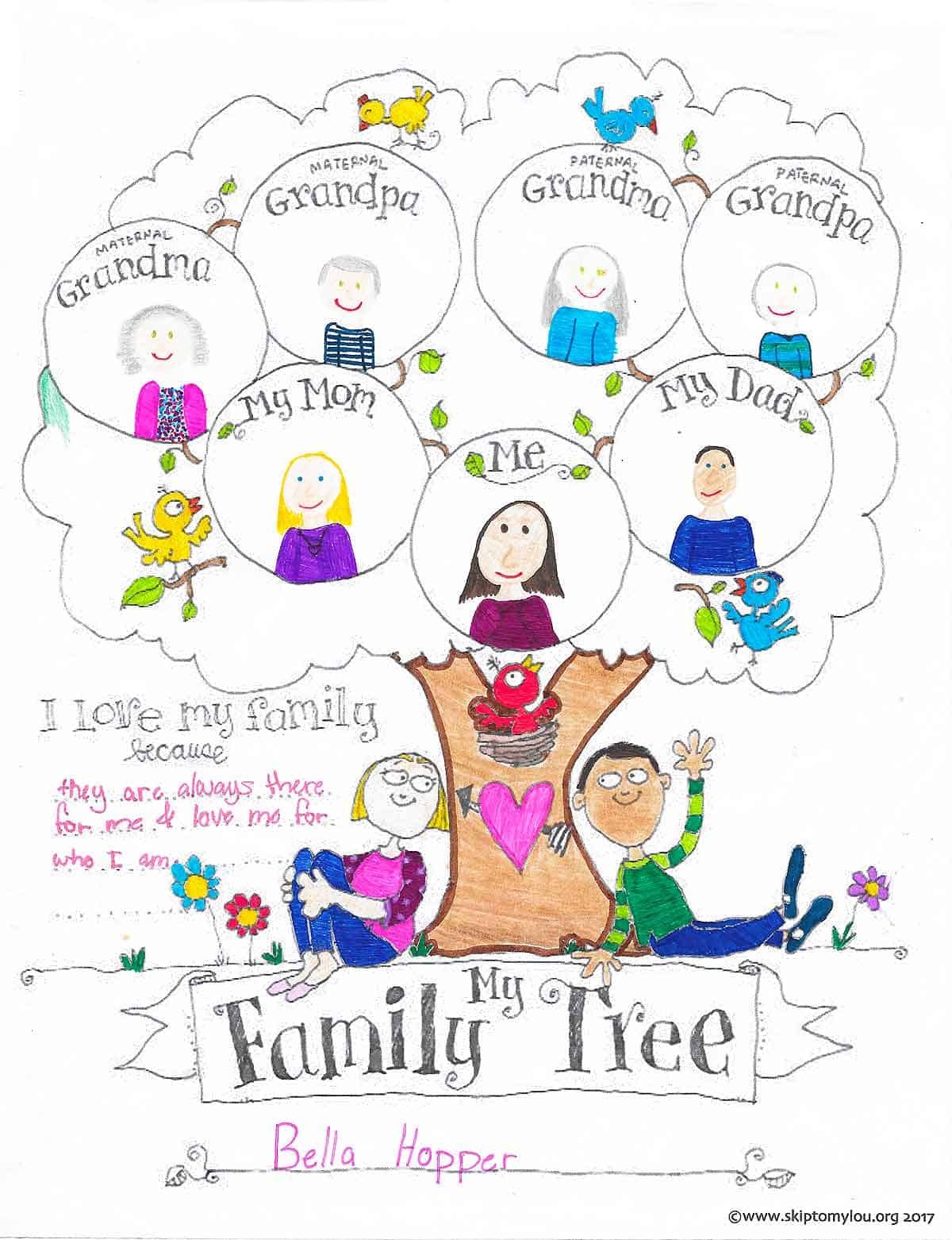 Free Printable Family Tree Coloring Page | Skip To My Lou - Free Printable Family Tree