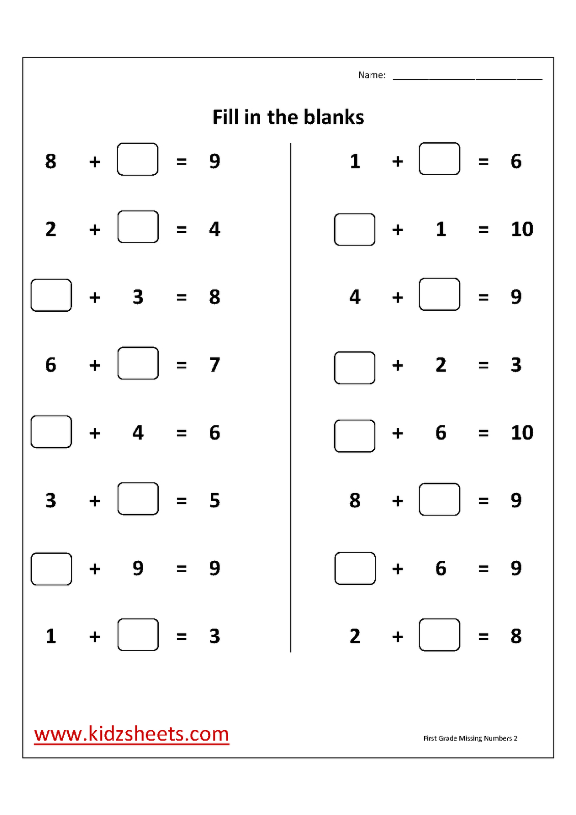 Free Printable First Grade Worksheets, Free Worksheets, Kids Maths - Free Printable Simple Math Worksheets