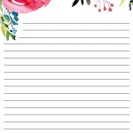 Free Printable Floral Stationery   Paper Trail Design   Free Printable Lined Stationery