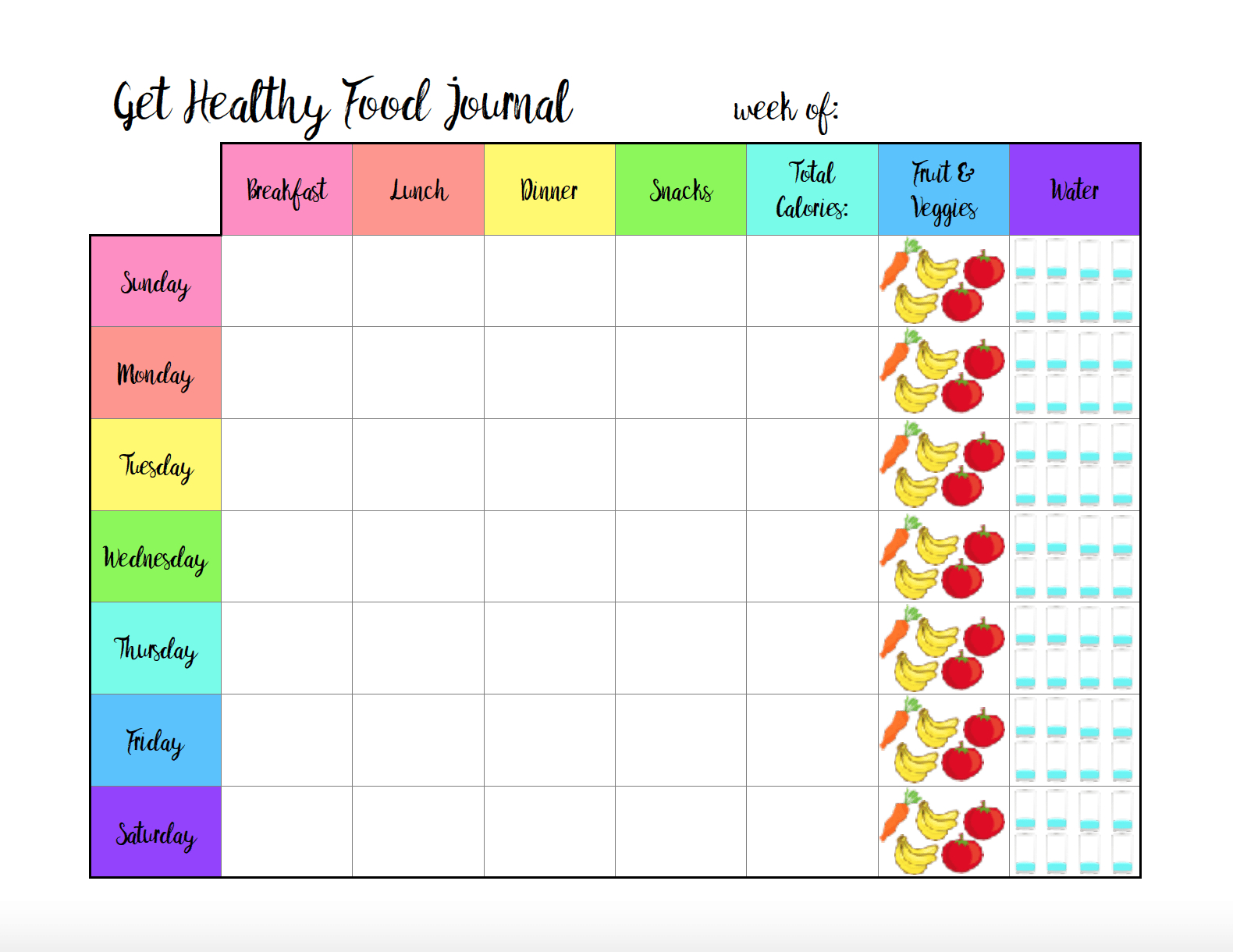 Free Printable Food Journal: 6 Different Designs - Free Printable Food Journal