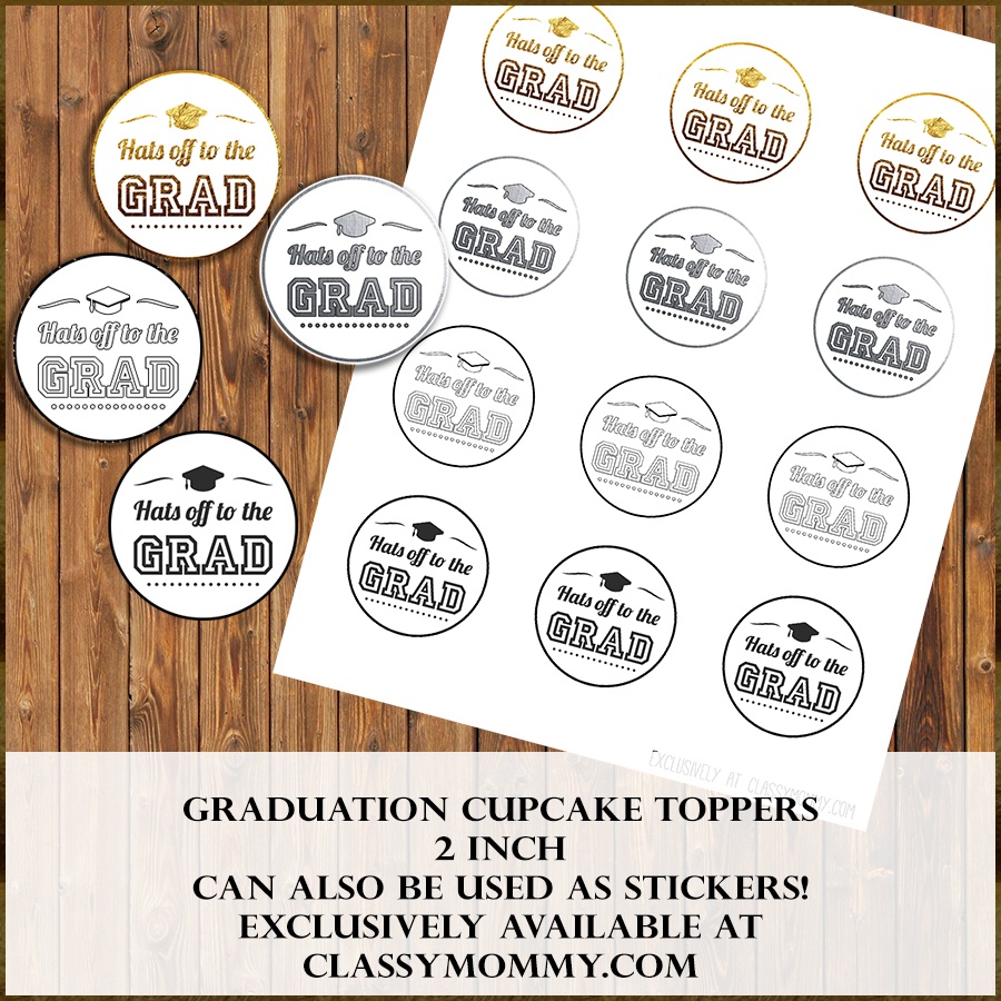 Free Printable Graduation Cupcake Toppers - Classy Mommy - Free Printable Graduation Cupcake Toppers
